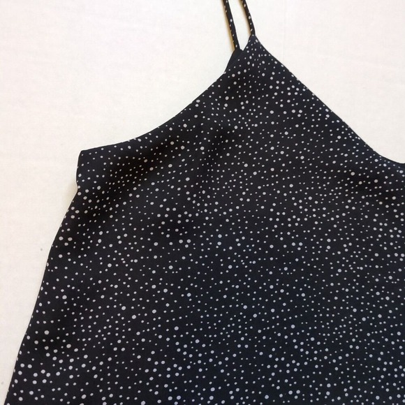 Anthropologie Paper Crane Polka Dot Tank Top Black Womens S Metallic Festival - Picture 2 of 7
